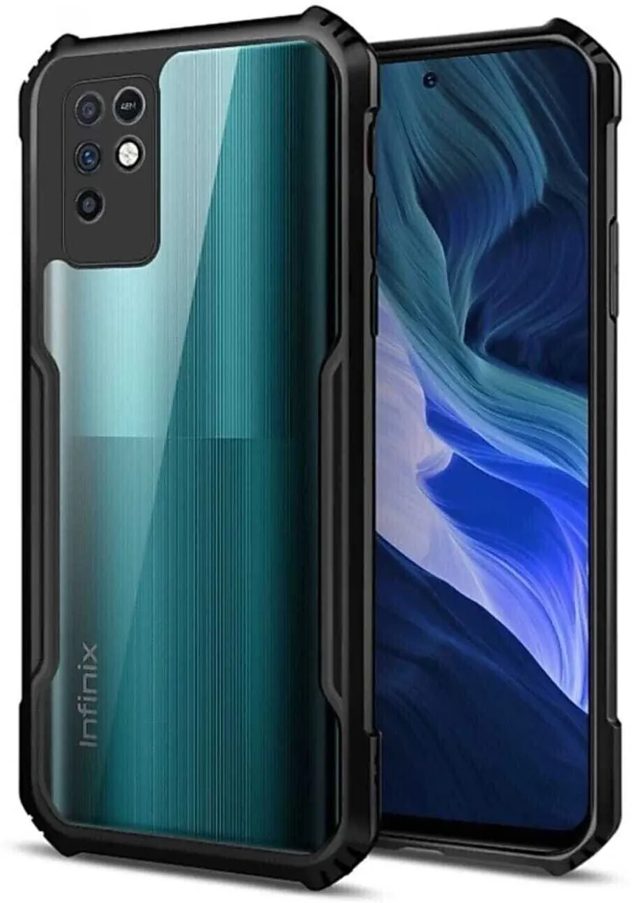 Micvir Back Cover for Infinix Note 10 (Transparent, Black, Shock Proof, Polycarbonate, Pack of: 1) — image 2 of 5