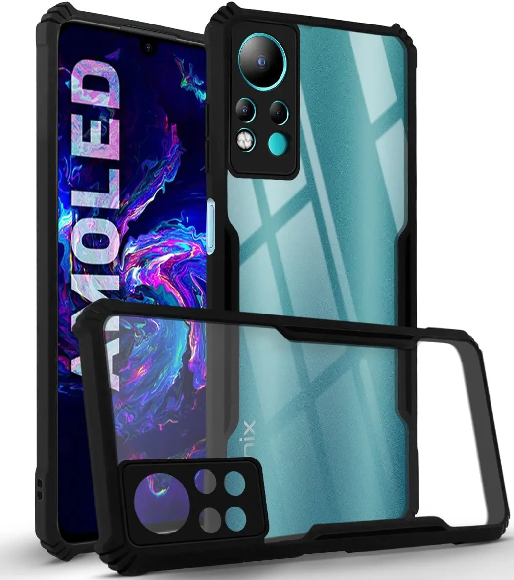 Micvir Back Cover for Infinix Note 12 (Transparent, Black, Shock Proof, Polycarbonate, Pack of: 1)