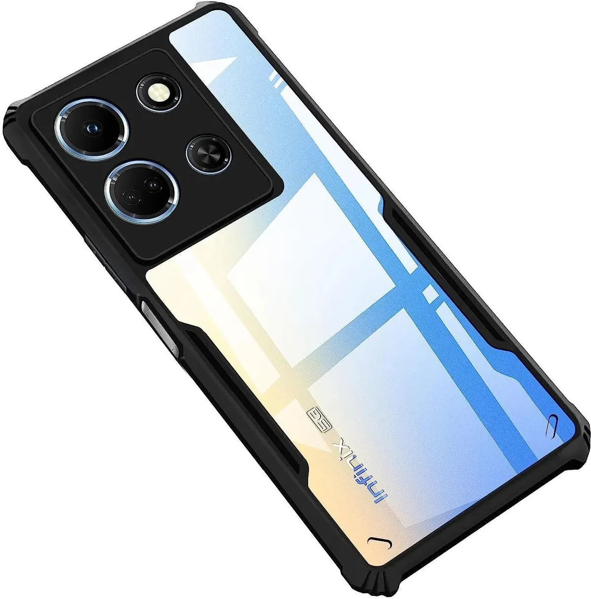 Micvir Back Cover for Infinix Note 30 5G (Transparent, Black, Shock Proof, Polycarbonate, Pack of: 1)