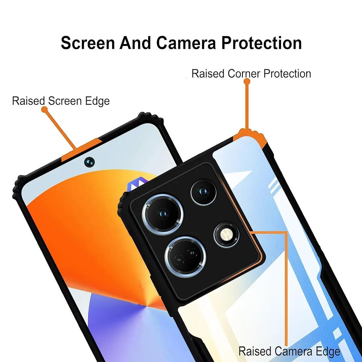 Micvir Back Cover for Infinix Note 40 Pro 5G (Transparent, Black, Shock Proof, Polycarbonate, Pack of: 1) — image 3 of 5