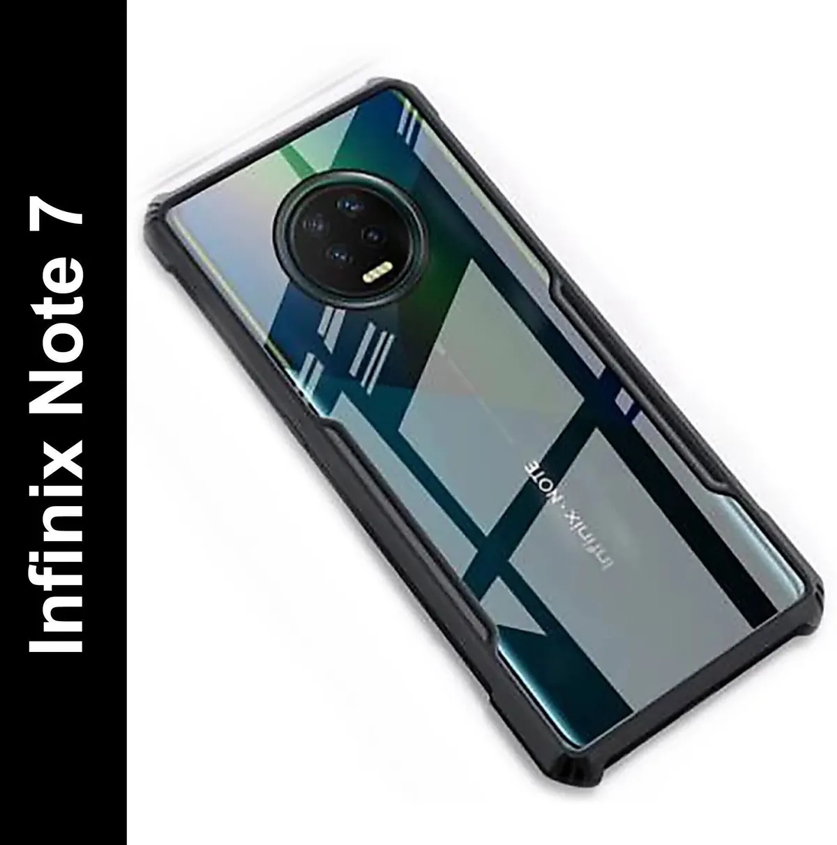 Micvir Back Cover for Infinix Note 7 (Transparent, Black, Shock Proof, Polycarbonate, Pack of: 1) — image 2 of 5