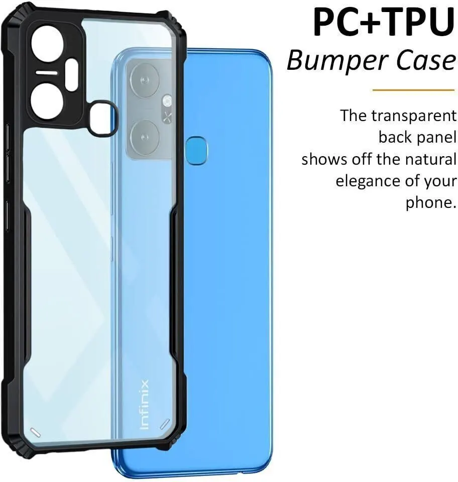 Micvir Back Cover for Infinix Smart 6 Plus (Transparent, Black, Shock Proof, Polycarbonate, Pack of: 1) — image 2 of 5