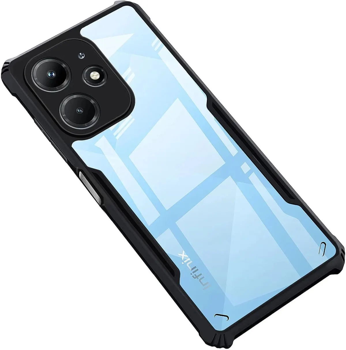 Micvir Back Cover for Infinix Smart 8 HD (Transparent, Black, Shock Proof, Polycarbonate, Pack of: 1)