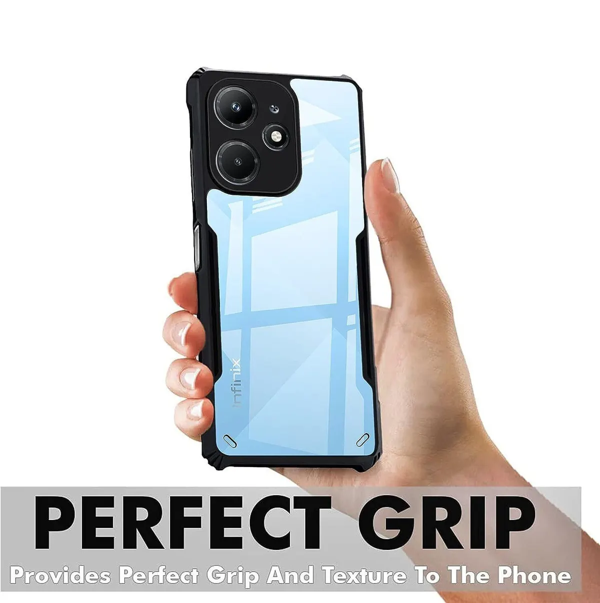 Micvir Back Cover for Infinix Smart 8 (Transparent, Black, Shock Proof, Polycarbonate, Pack of: 1) — image 2 of 5