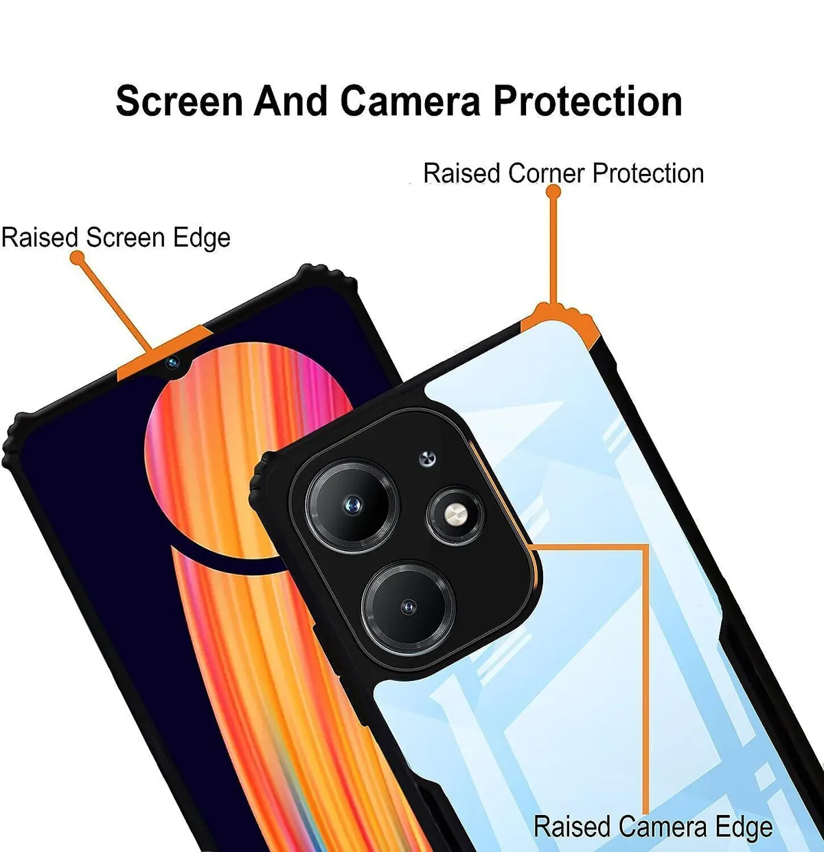 Micvir Back Cover for Infinix Smart 8 (Transparent, Black, Shock Proof, Polycarbonate, Pack of: 1) — image 4 of 5