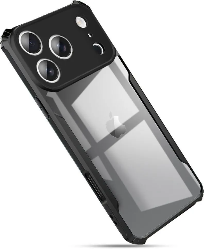 Micvir Back Cover for Apple iPhone 17 Pro (Transparent, Black, Shock Proof, Polycarbonate, Pack of: 1)