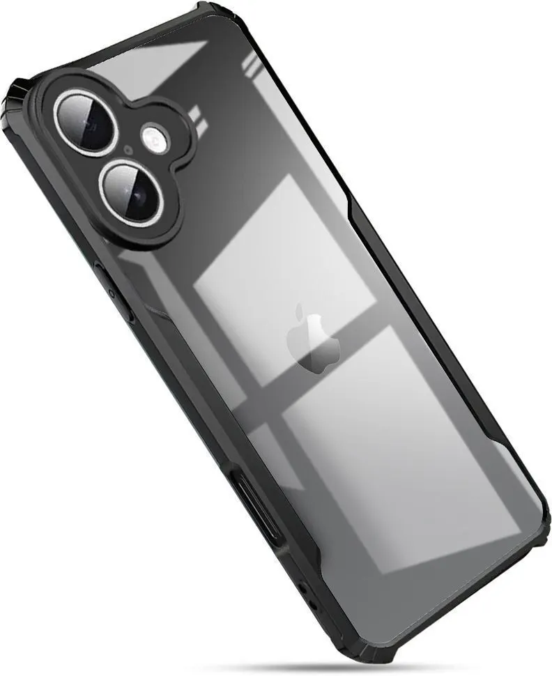 Micvir Back Cover for Apple iPhone 17 (Transparent, Black, Shock Proof, Polycarbonate, Pack of: 1)