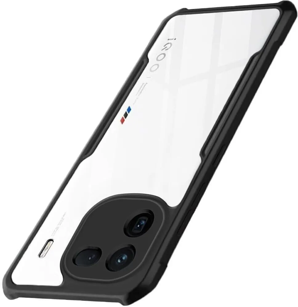Micvir Back Cover for iQOO 12 5G (Transparent, Black, Shock Proof, Polycarbonate, Pack of: 1)