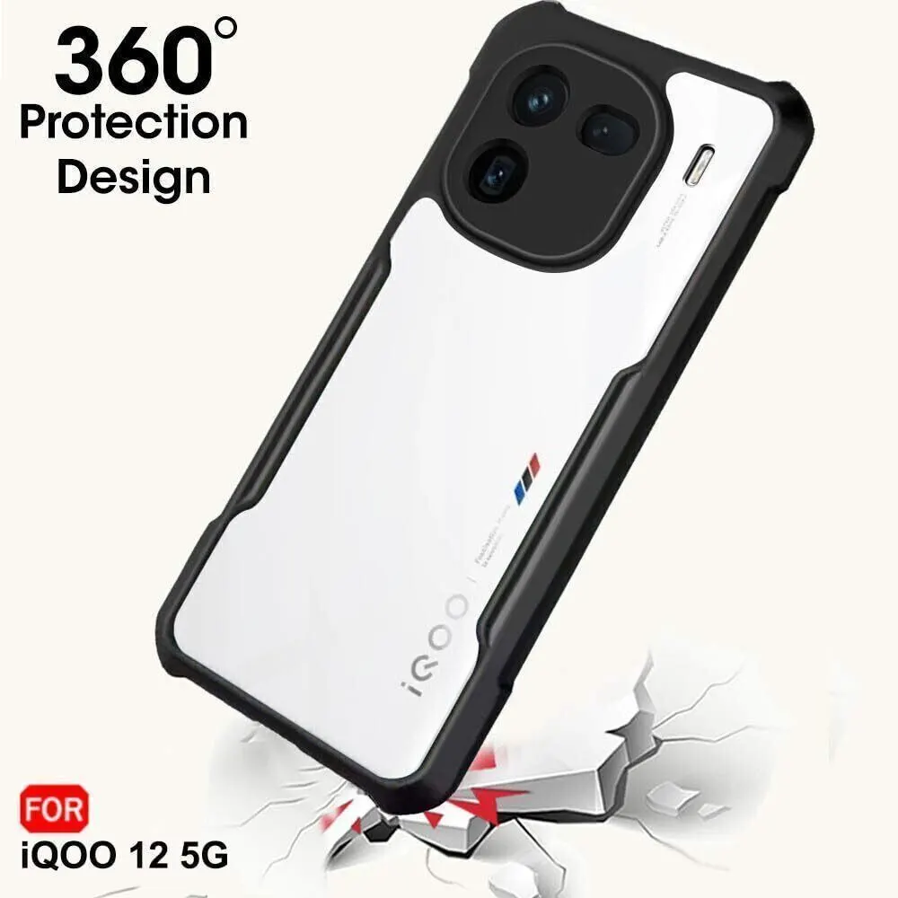 Micvir Back Cover for iQOO 12 5G (Transparent, Black, Shock Proof, Polycarbonate, Pack of: 1) — image 2 of 5