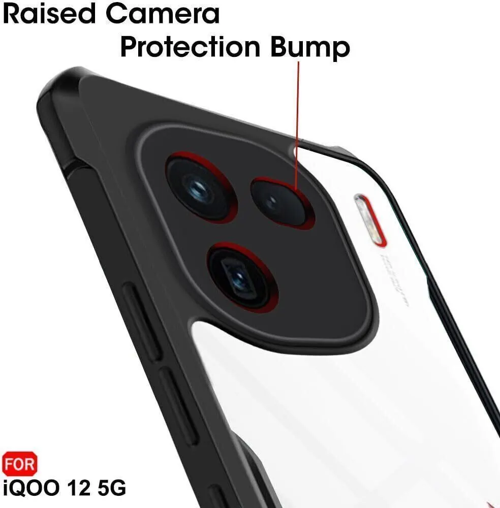 Micvir Back Cover for iQOO 12 5G (Transparent, Black, Shock Proof, Polycarbonate, Pack of: 1) — image 4 of 5