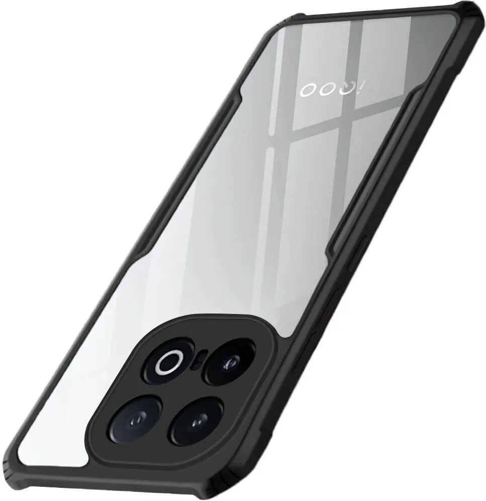 Micvir Back Cover for iQOO 13 5G (Transparent, Black, Shock Proof, Polycarbonate, Pack of: 1)