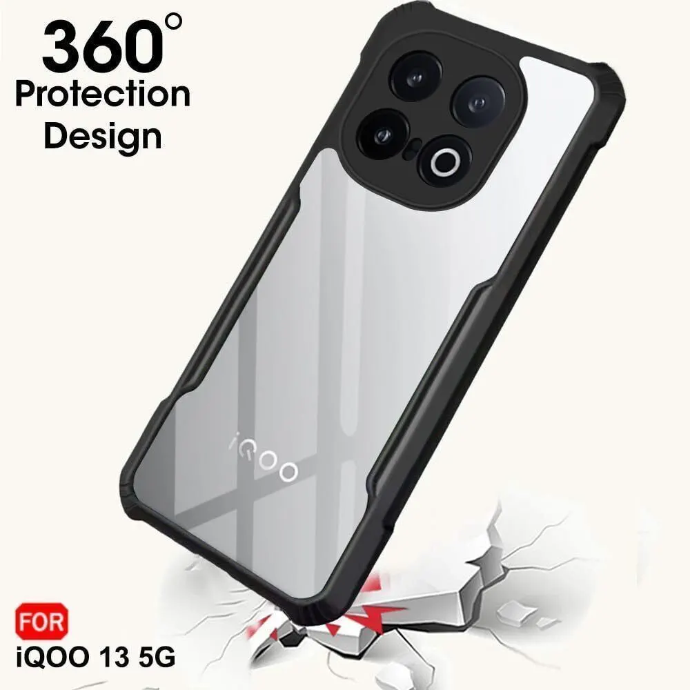 Micvir Back Cover for iQOO 13 5G (Transparent, Black, Shock Proof, Polycarbonate, Pack of: 1) — image 2 of 5
