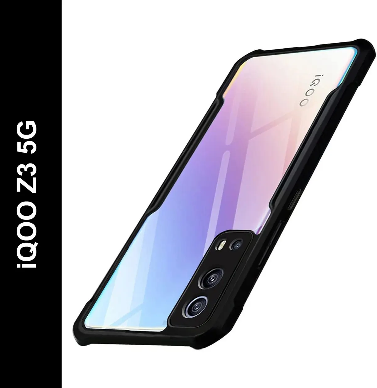 Micvir Back Cover for IQOO Z3 5G (Transparent, Black, Shock Proof, Polycarbonate, Pack of: 1)