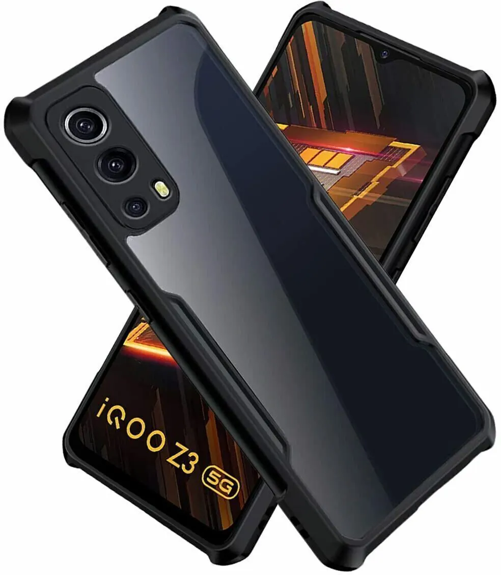 Micvir Back Cover for IQOO Z3 5G (Transparent, Black, Shock Proof, Polycarbonate, Pack of: 1) — image 3 of 5