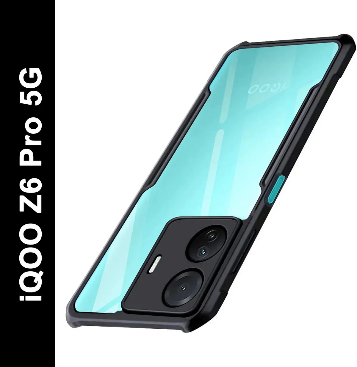 Micvir Back Cover for IQOO Z6 Pro 5G (Transparent, Black, Shock Proof, Polycarbonate, Pack of: 1)