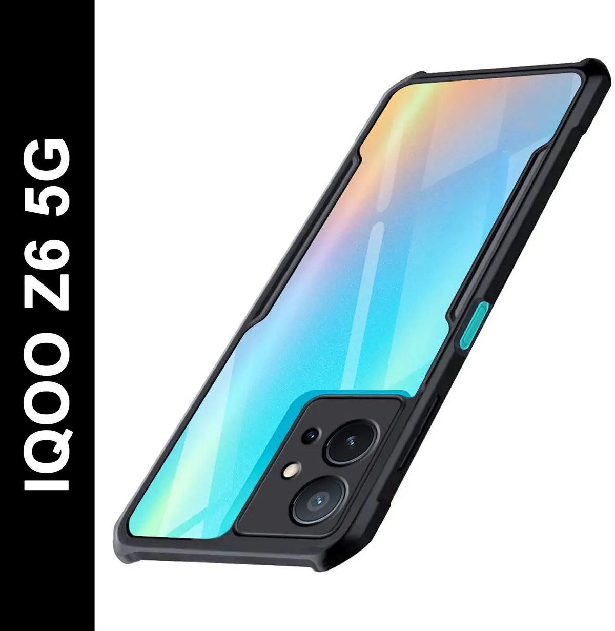 Micvir Back Cover for IQOO Z6 5G (Transparent, Black, Shock Proof, Polycarbonate, Pack of: 1)