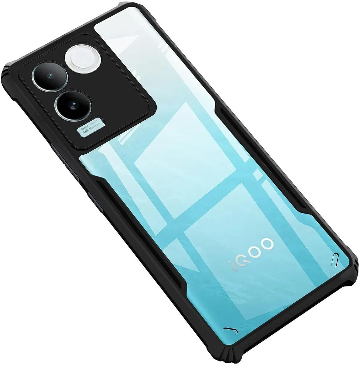 Micvir Back Cover for Vivo T2 Pro 5G (Transparent, Black, Shock Proof, Polycarbonate, Pack of: 1)