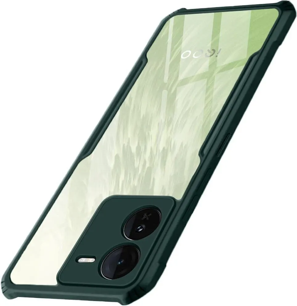 Micvir Back Cover for iQOO Z9 5G (Transparent, Green, Shock Proof, Polycarbonate, Pack of: 1)
