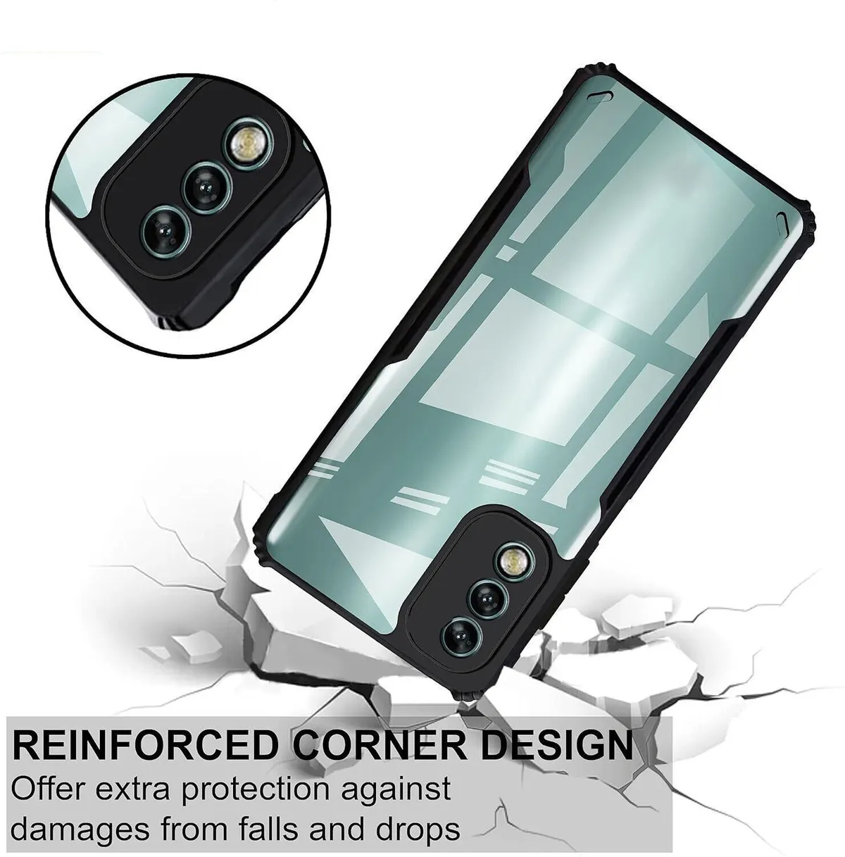 Micvir Back Cover for Itel A48 (Transparent, Black, Shock Proof, Polycarbonate) — image 3 of 5