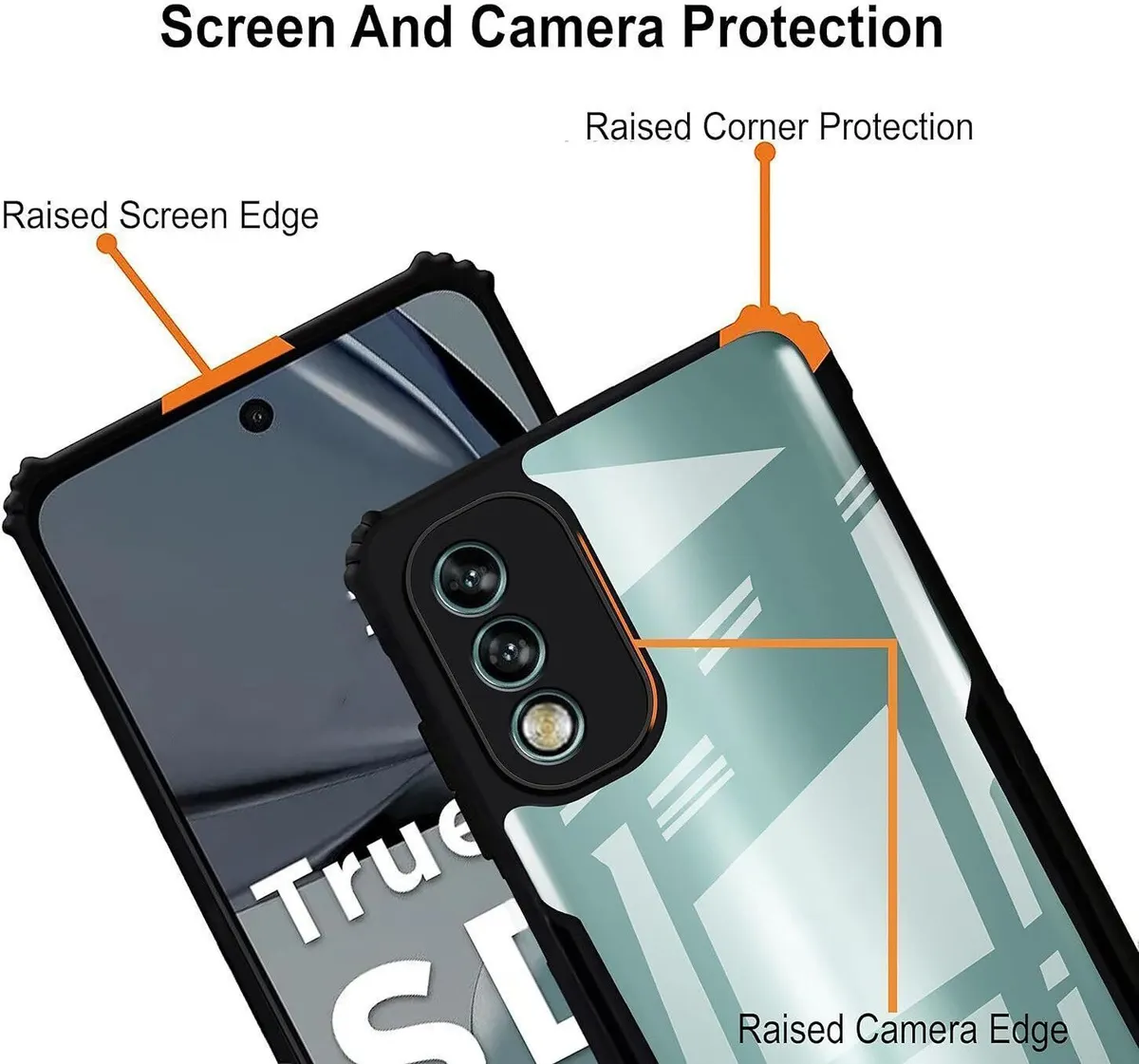 Micvir Back Cover for Itel A48 (Transparent, Black, Shock Proof, Polycarbonate) — image 4 of 5