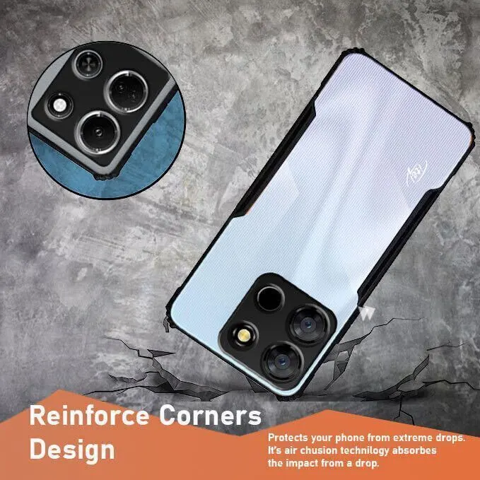 Micvir Back Cover for Itel A60 (Transparent, Black, Shock Proof, Polycarbonate) — image 4 of 5