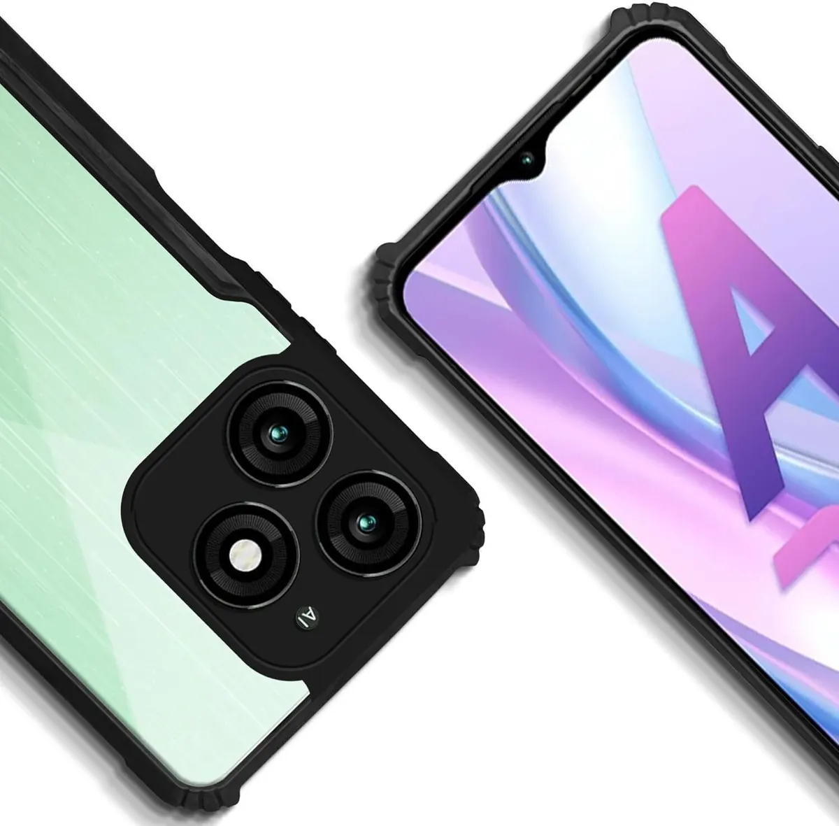 Micvir Back Cover for Itel A70 (Transparent, Black, Shock Proof, Polycarbonate) — image 2 of 5
