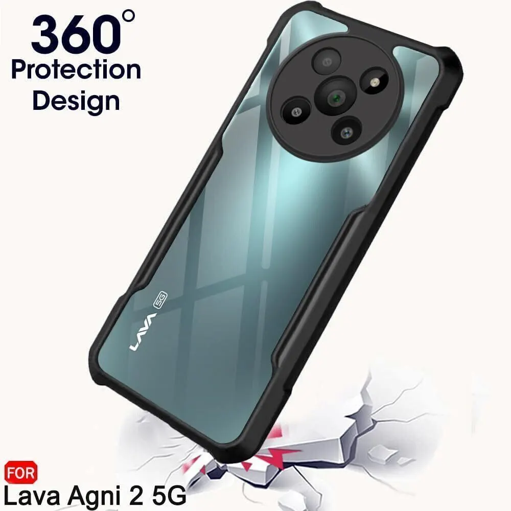 Micvir Back Cover for Lava Agni 2 5G (Transparent, Black, Shock Proof, Polycarbonate, Pack of: 1) — image 2 of 5