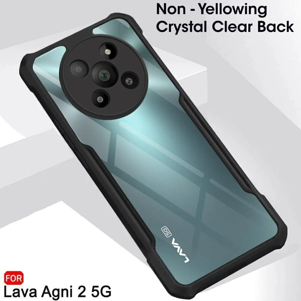 Micvir Back Cover for Lava Agni 2 5G (Transparent, Black, Shock Proof, Polycarbonate, Pack of: 1) — image 3 of 5