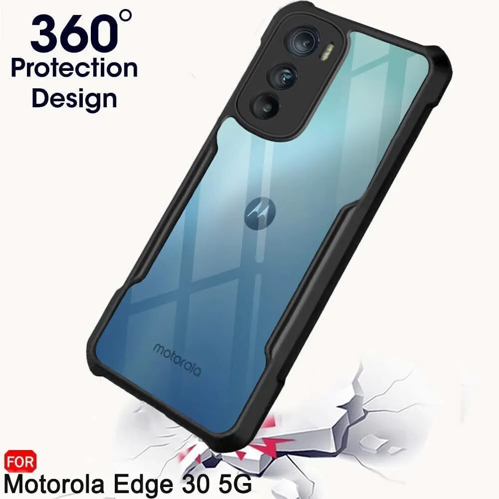 Micvir Back Cover for Motorola Edge 30 (Transparent, Black, Shock Proof, Polycarbonate, Pack of: 1) — image 2 of 5