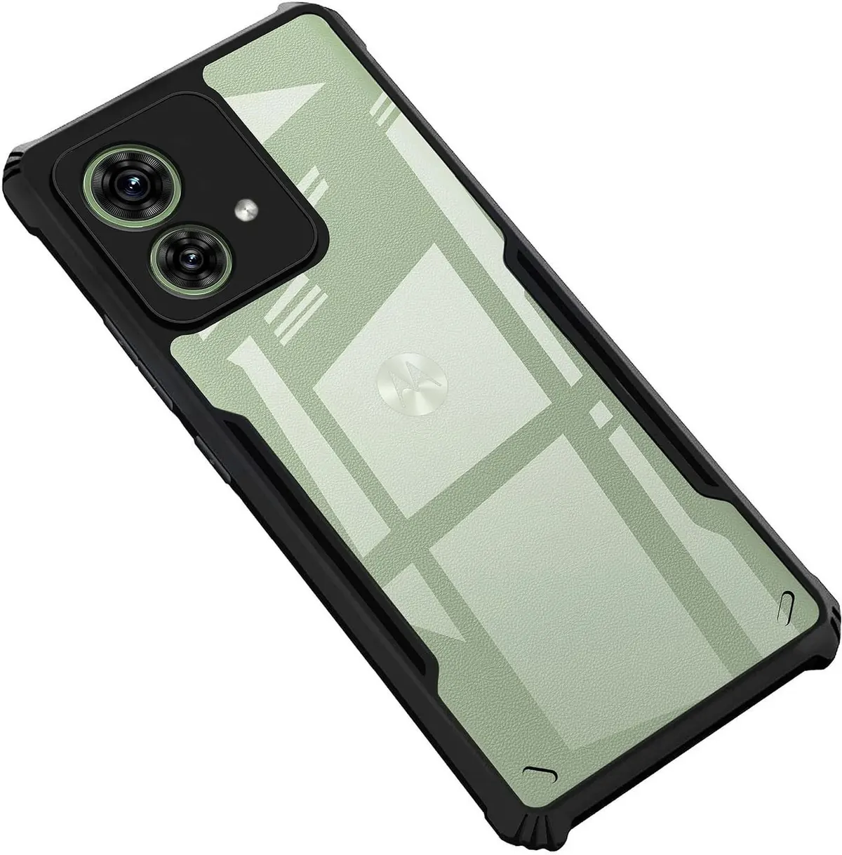 Micvir Back Cover for MOTOROLA Edge 40 Neo (Transparent, Black, Shock Proof, Polycarbonate, Pack of: 1)