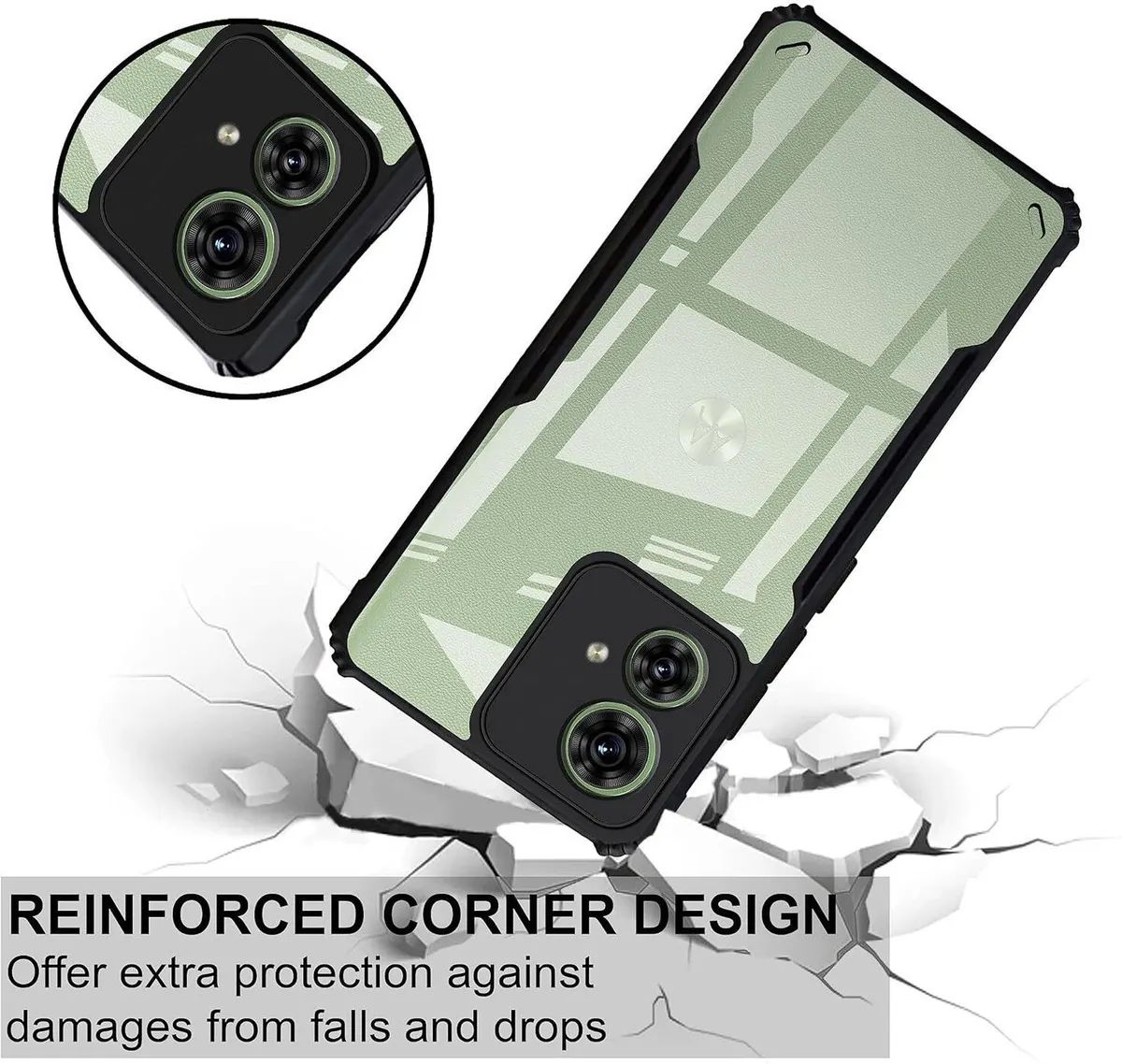 Micvir Back Cover for MOTOROLA Edge 40 Neo (Transparent, Black, Shock Proof, Polycarbonate, Pack of: 1) — image 3 of 5