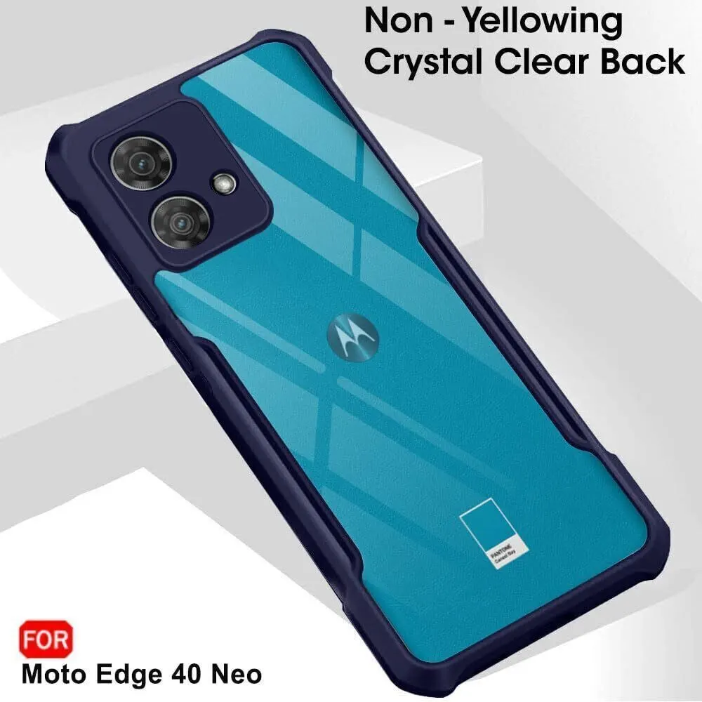 Micvir Back Cover for MOTOROLA Edge 40 Neo (Transparent, Blue, Shock Proof, Polycarbonate, Pack of: 1) — image 2 of 5