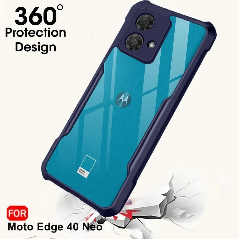 Micvir Back Cover for MOTOROLA Edge 40 Neo (Transparent, Blue, Shock Proof, Polycarbonate, Pack of: 1) — image 3 of 5