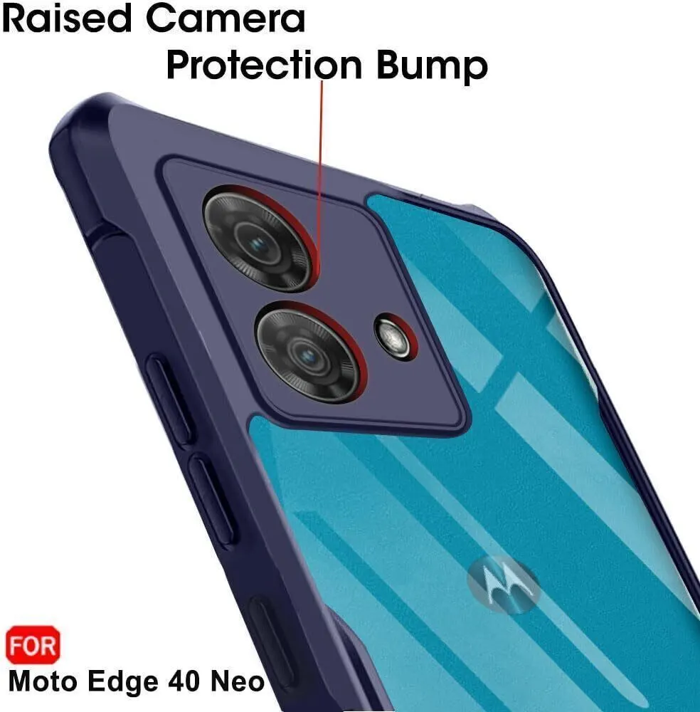 Micvir Back Cover for MOTOROLA Edge 40 Neo (Transparent, Blue, Shock Proof, Polycarbonate, Pack of: 1) — image 4 of 5