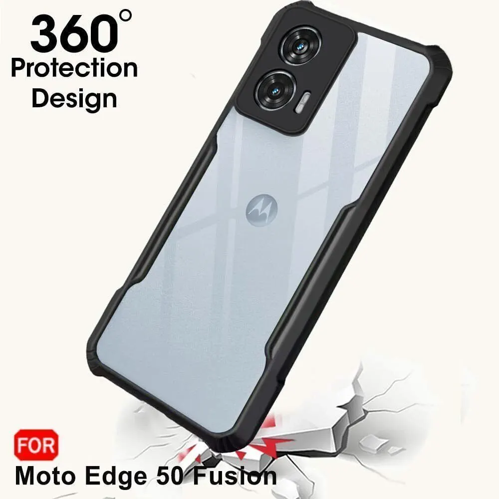 Micvir Back Cover for MOTOROLA Edge 50 Fusion (Transparent, Black, Shock Proof, Polycarbonate, Pack of: 1) — image 2 of 5