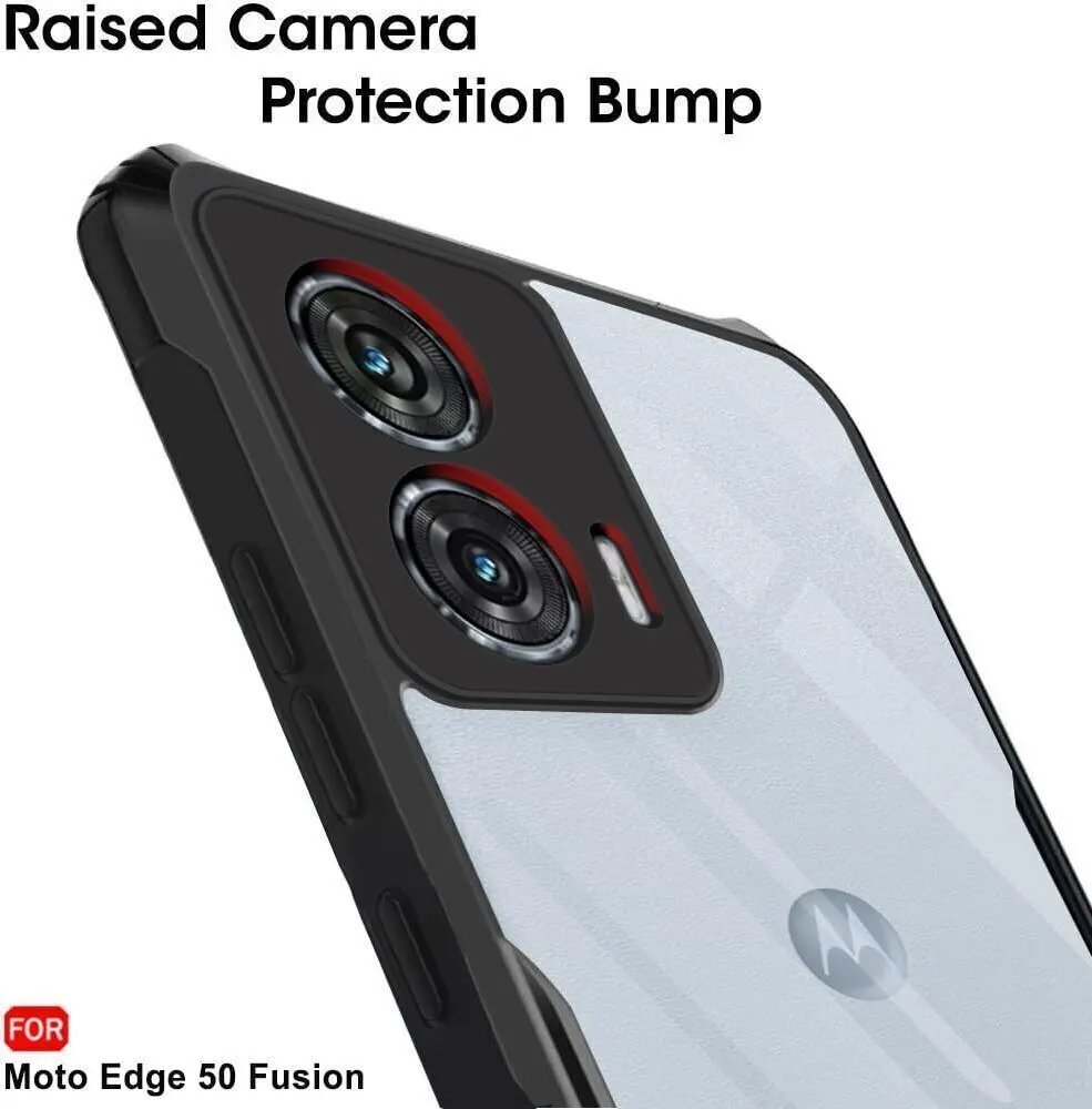 Micvir Back Cover for MOTOROLA Edge 50 Fusion (Transparent, Black, Shock Proof, Polycarbonate, Pack of: 1) — image 4 of 5
