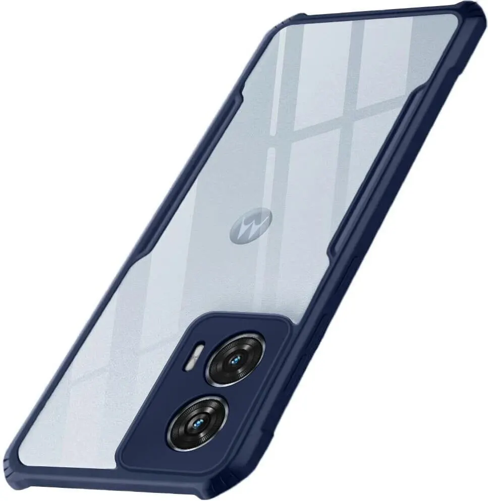 Micvir Back Cover for MOTOROLA Edge 50 Fusion (Transparent, Blue, Shock Proof, Polycarbonate, Pack of: 1)