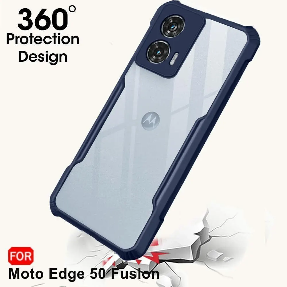 Micvir Back Cover for MOTOROLA Edge 50 Fusion (Transparent, Blue, Shock Proof, Polycarbonate, Pack of: 1) — image 2 of 5