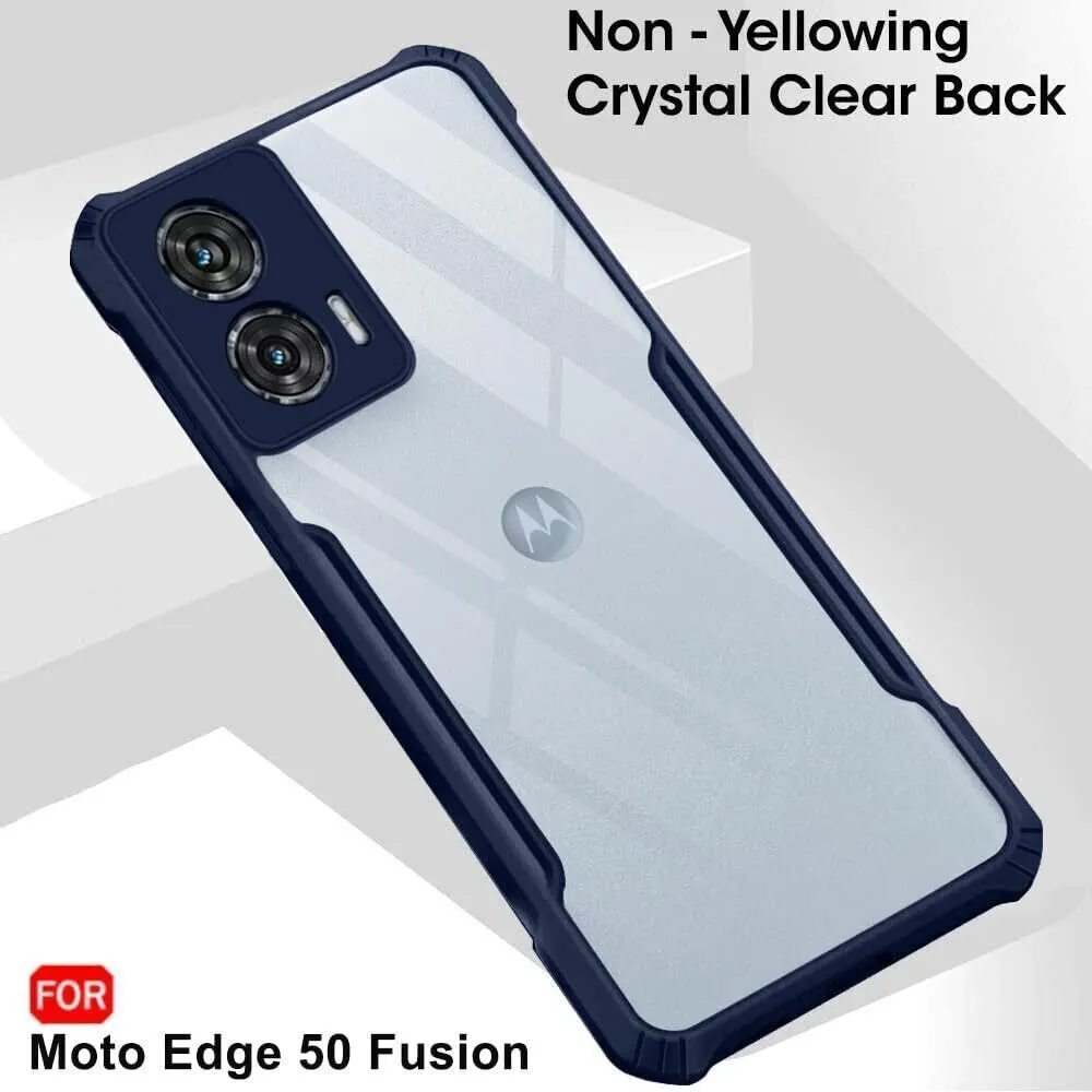Micvir Back Cover for MOTOROLA Edge 50 Fusion (Transparent, Blue, Shock Proof, Polycarbonate, Pack of: 1) — image 3 of 5