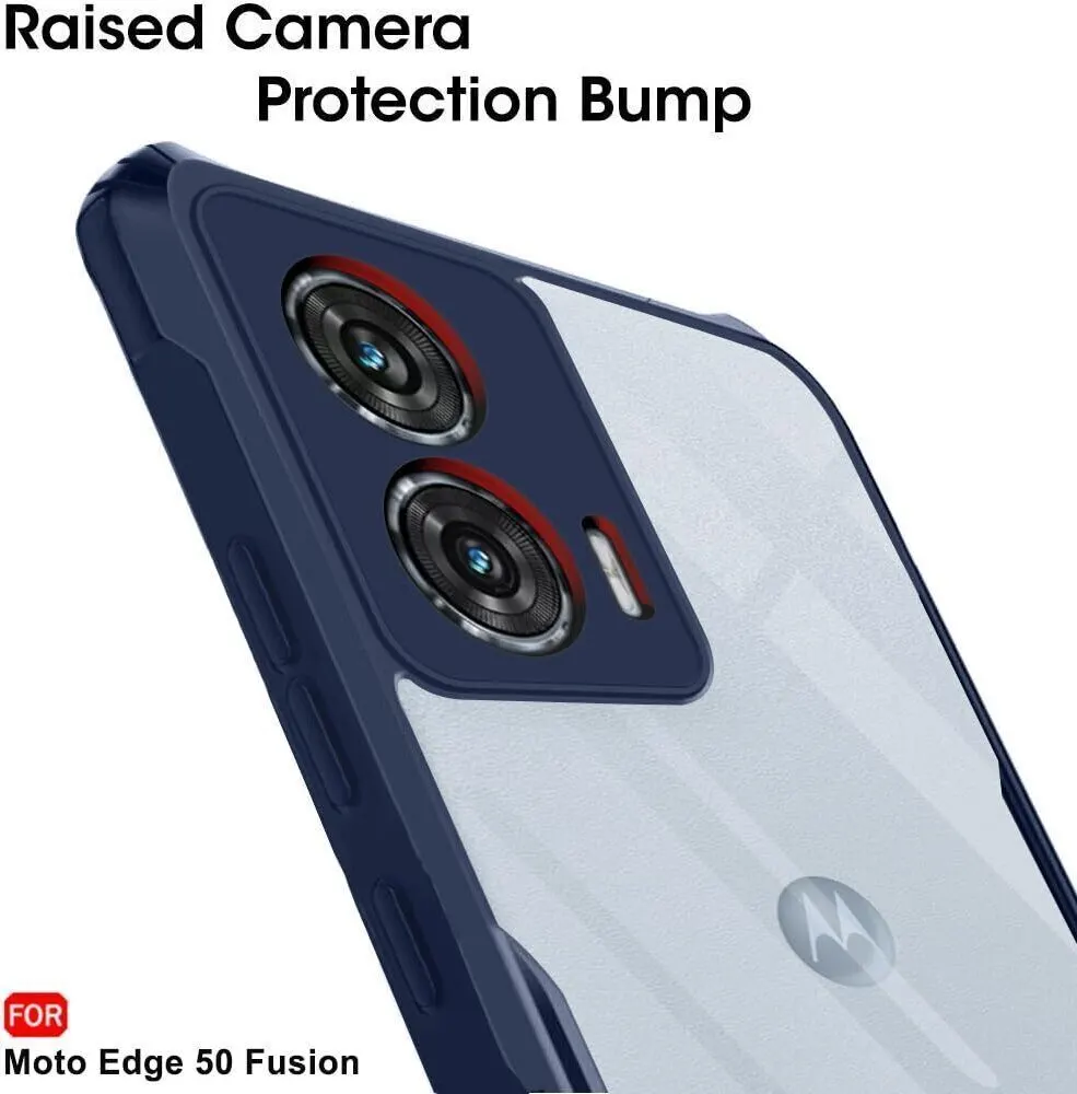 Micvir Back Cover for MOTOROLA Edge 50 Fusion (Transparent, Blue, Shock Proof, Polycarbonate, Pack of: 1) — image 4 of 5