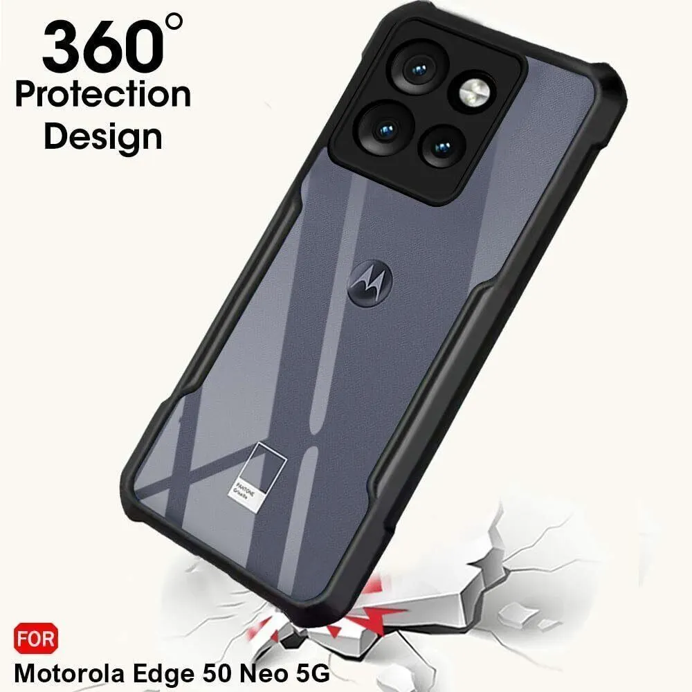 Micvir Back Cover for Motorola Edge 50 Neo (Transparent, Black, Shock Proof, Polycarbonate, Pack of: 1) — image 2 of 5