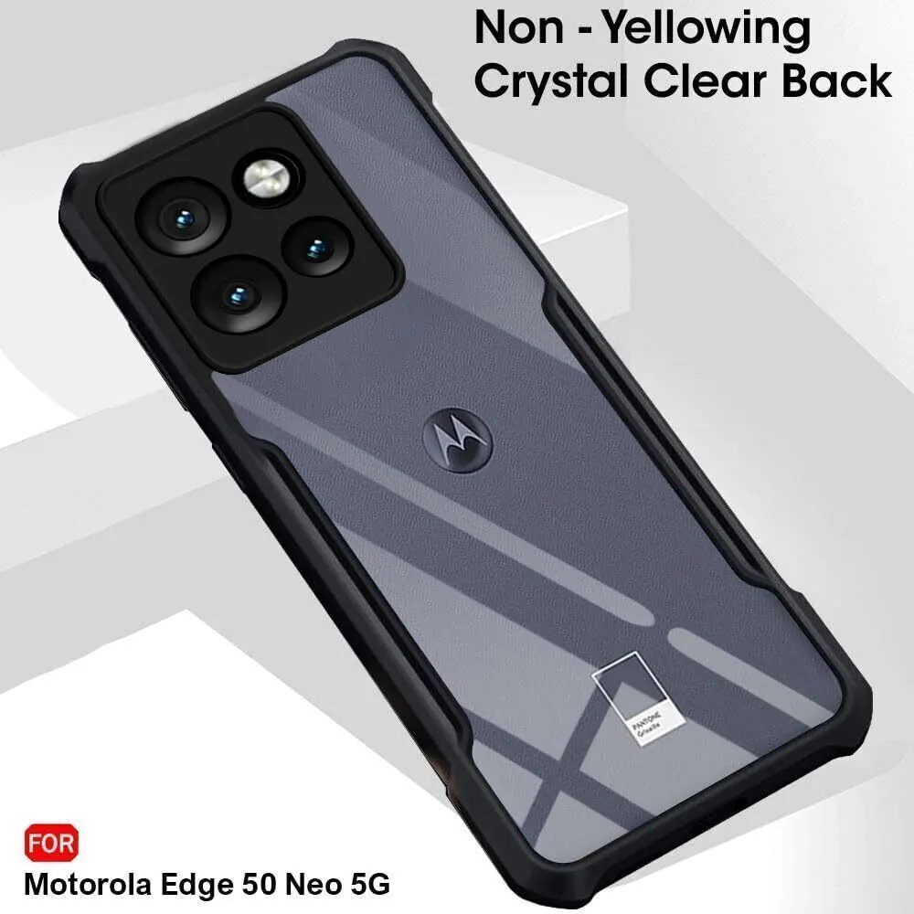 Micvir Back Cover for Motorola Edge 50 Neo (Transparent, Black, Shock Proof, Polycarbonate, Pack of: 1) — image 3 of 5