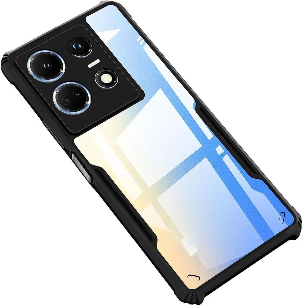 Micvir Back Cover for Motorola Edge 50 Pro 5G (Transparent, Black, Shock Proof, Polycarbonate, Pack of: 1)