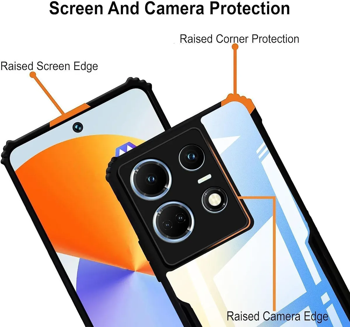 Micvir Back Cover for Motorola Edge 50 Pro 5G (Transparent, Black, Shock Proof, Polycarbonate, Pack of: 1) — image 4 of 5