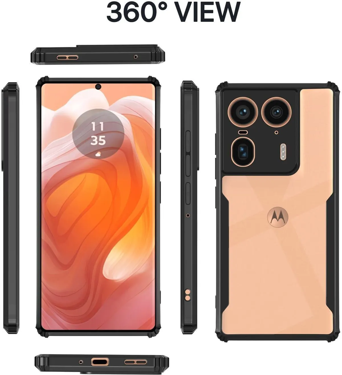 Micvir Back Cover for Motorola Edge 50 Ultra 5G (Transparent, Black, Shock Proof, Polycarbonate, Pack of: 1) — image 5 of 5