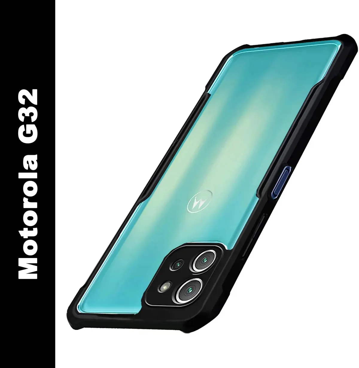 Micvir Back Cover for Motorola G32 (Transparent, Black, Shock Proof, Polycarbonate, Pack of: 1) — image 1 of 5