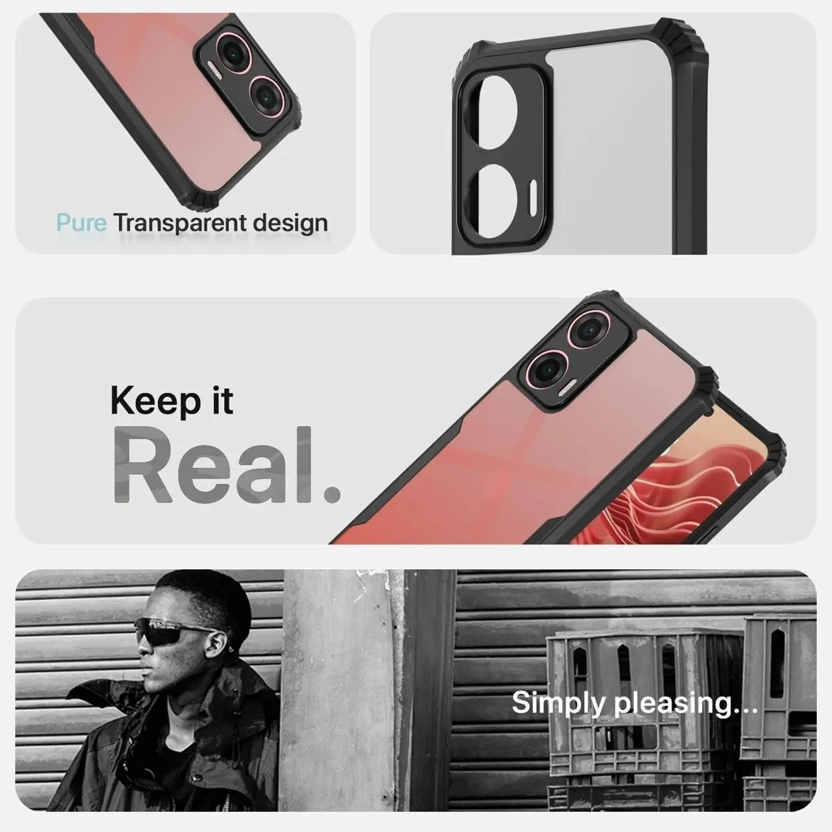 Micvir Back Cover for MOTOROLA g35 5G (Transparent, Black, Shock Proof, Polycarbonate, Pack of: 1) — image 3 of 5