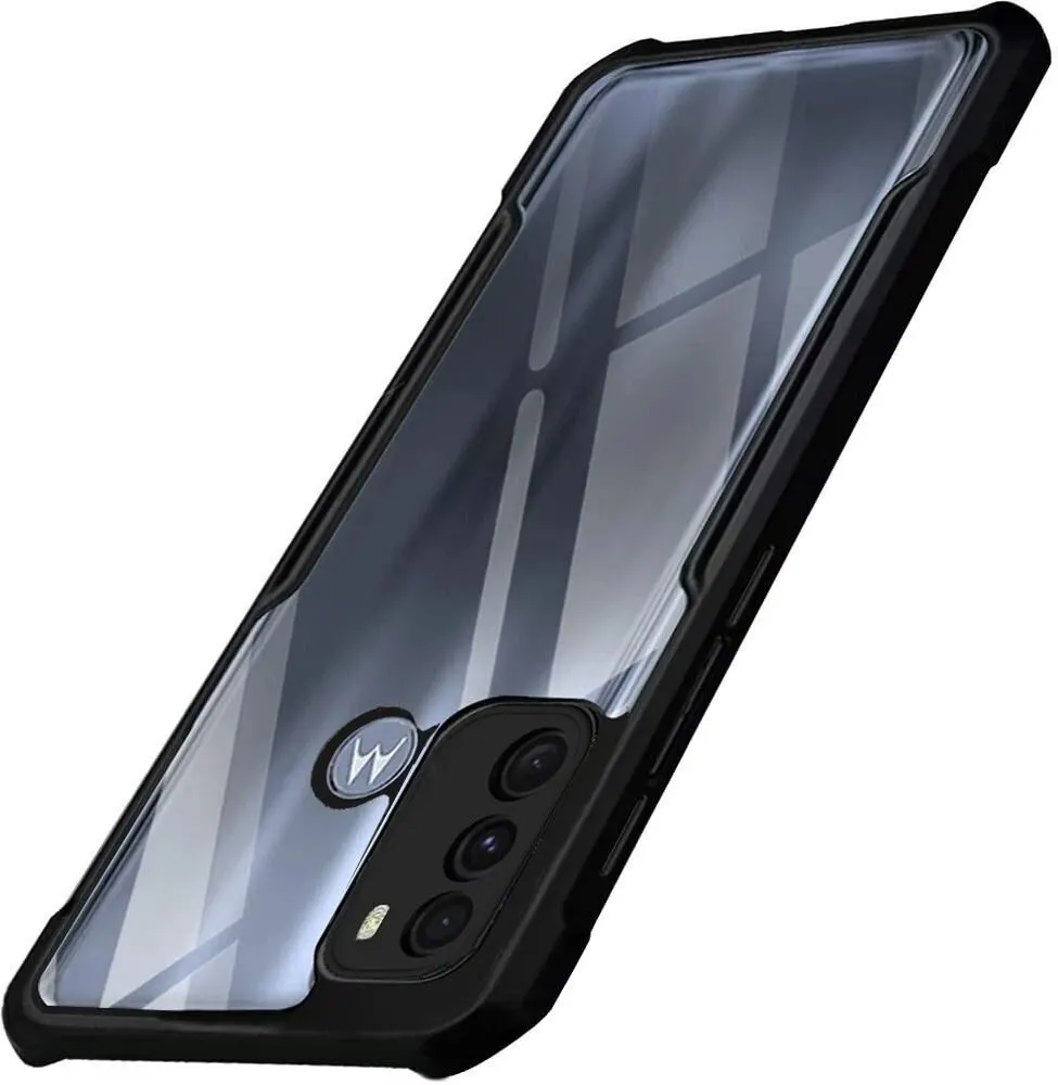 Micvir Back Cover for Motorola Moto G60 (Transparent, Black, Shock Proof, Polycarbonate, Pack of: 1)
