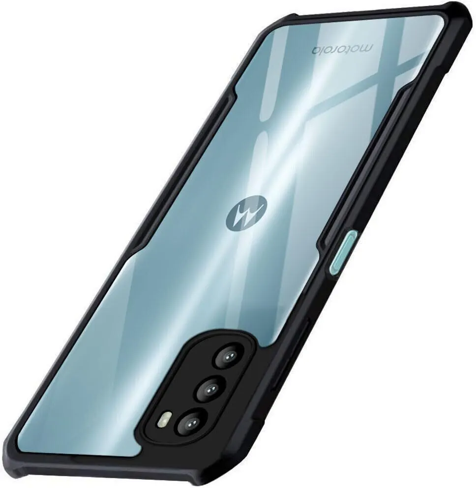 Micvir Back Cover for Motorola Moto G52 5G (Transparent, Black, Shock Proof, Polycarbonate, Pack of: 1)