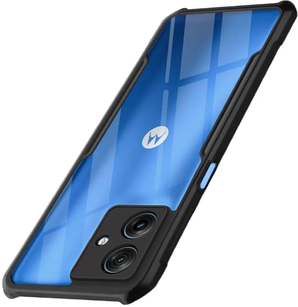 Micvir Back Cover for Motorola Moto G64 5G (Transparent, Black, Shock Proof, Polycarbonate, Pack of: 1)